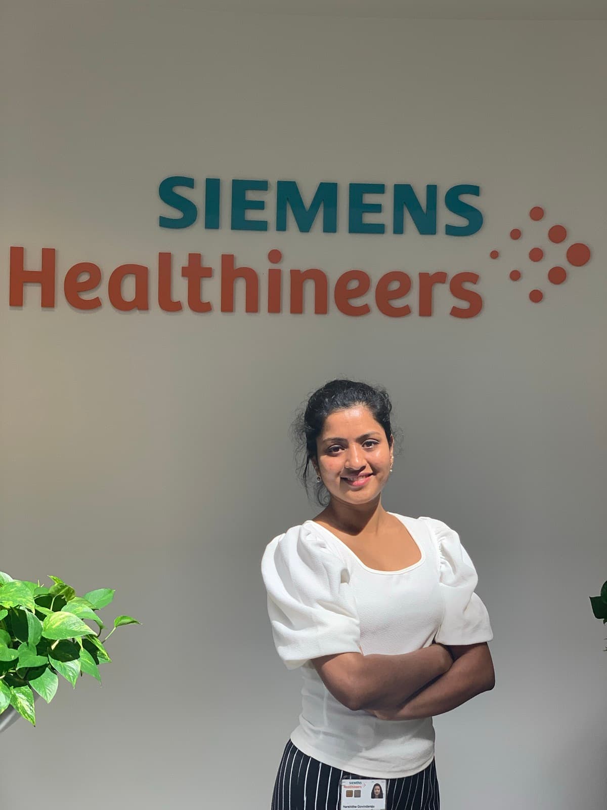 Harshitha at the Siemens Healthineers SPECT R&D site, where she built GPU-scale imaging pipelines.